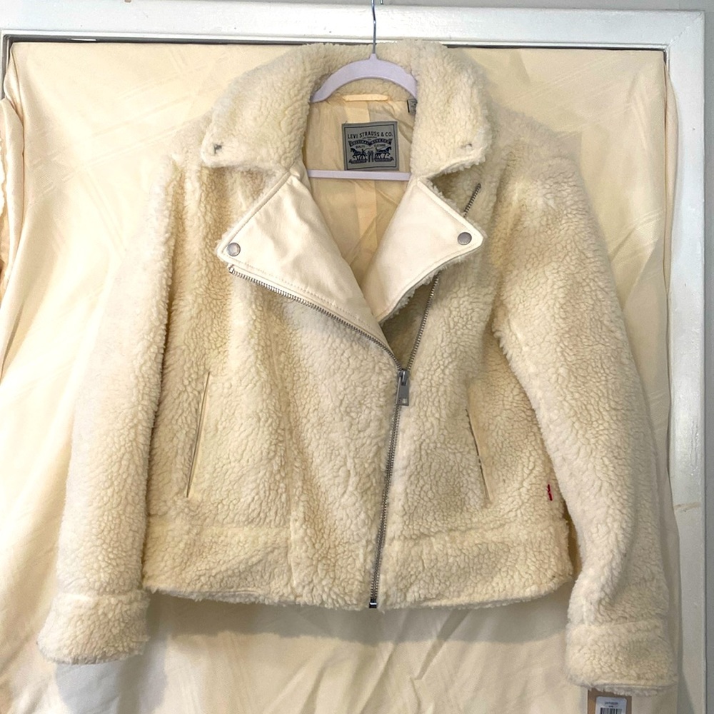White Leather levis jacket